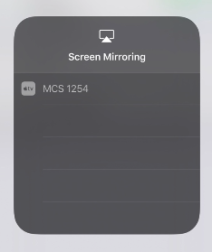An image showing the Apple screen mirroring menu with the an option 